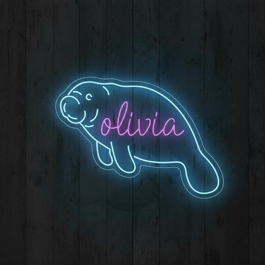 Custom Name Manatee LED Neon Sign