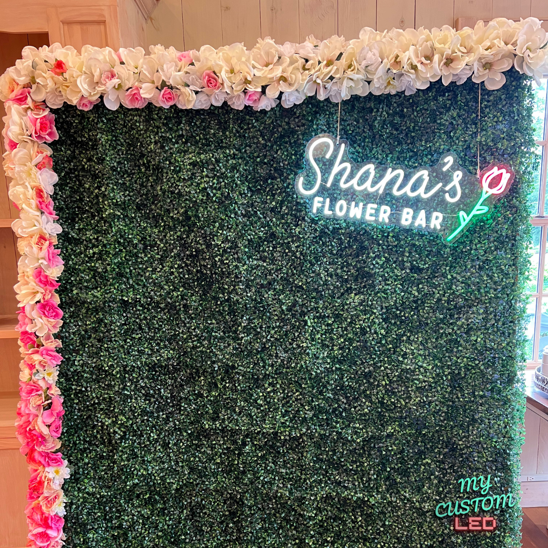 Flower Bar Name LED Neon Sign for Bridal Shower