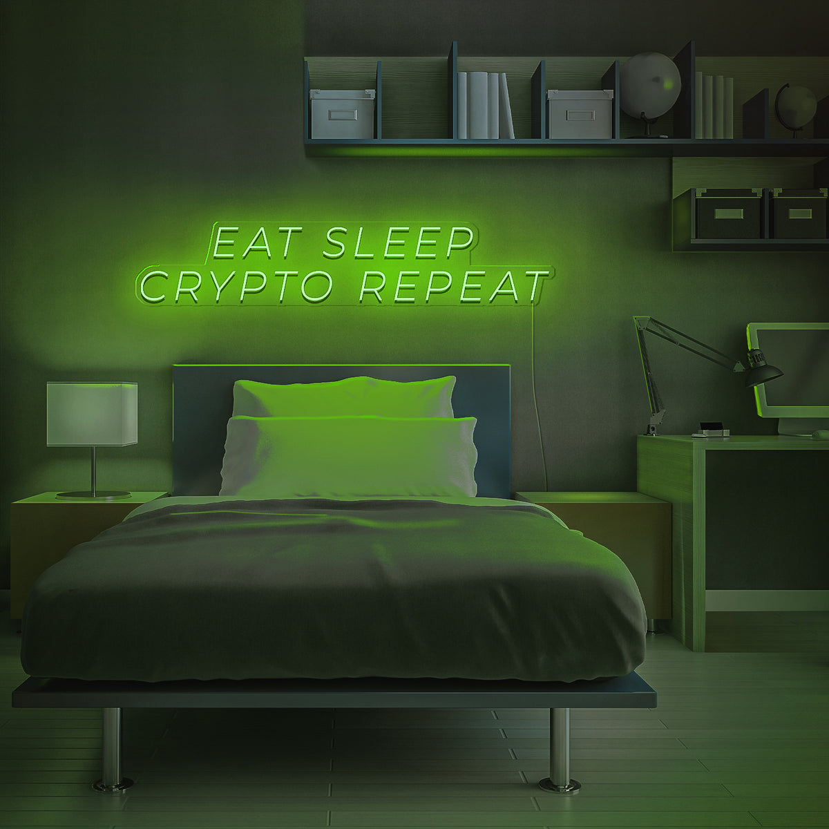 Eat Sleep Crypto Repeat Neon LED Sign