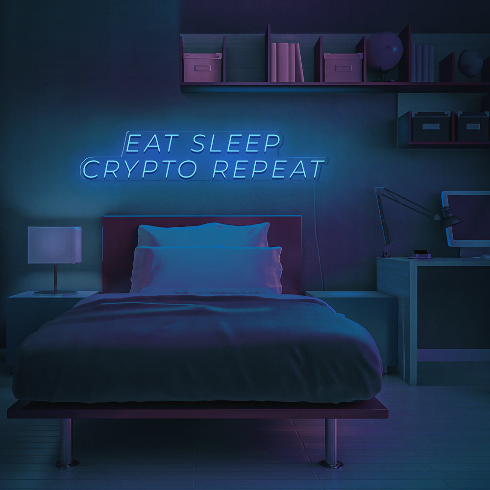 Eat Sleep Crypto Repeat Neon LED Sign