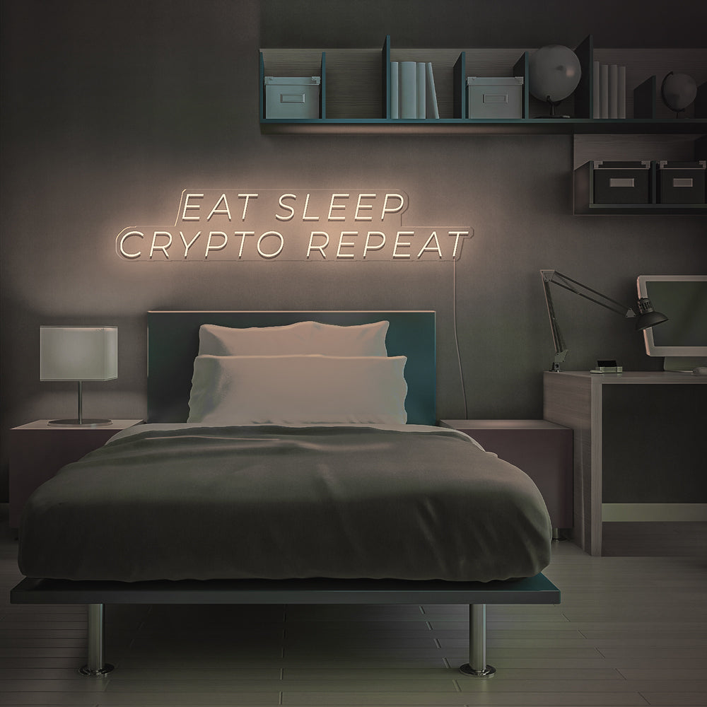 Eat Sleep Crypto Repeat Neon LED Sign