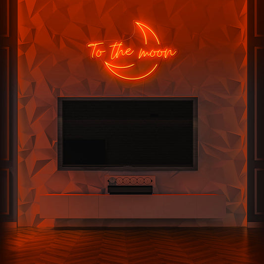 To The Moon Neon LED Sign