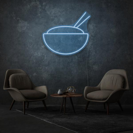 Bowl With Chopsticks LED Neon Sign
