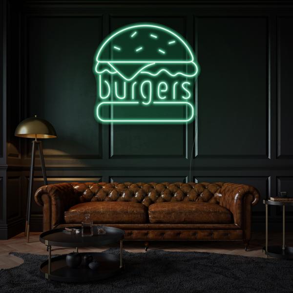 Burgers LED Neon Sign