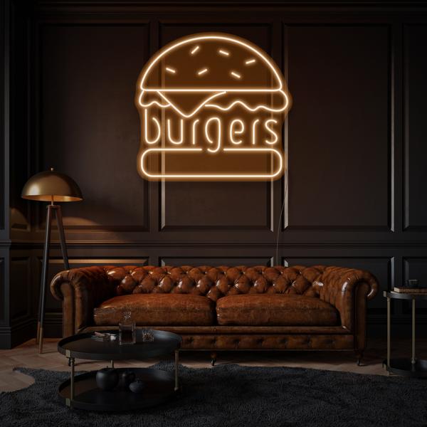 Burgers LED Neon Sign