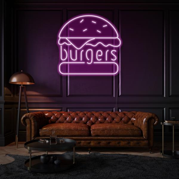 Burgers LED Neon Sign