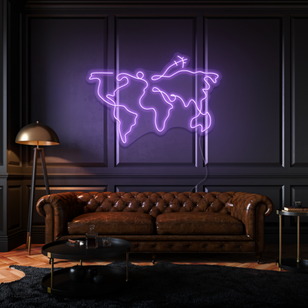 World Map LED Neon Sign
