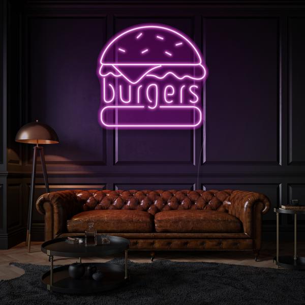 Burgers LED Neon Sign
