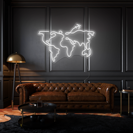World Map LED Neon Sign
