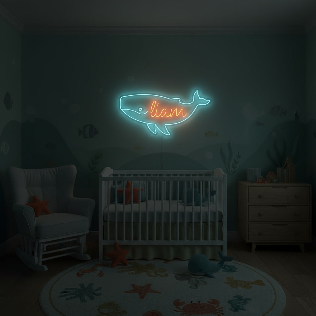 Custom Name Whale LED Neon Sign