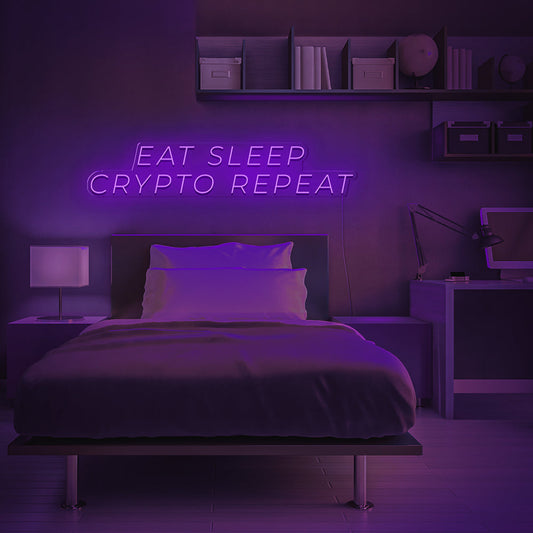 Eat Sleep Crypto Repeat Neon LED Sign