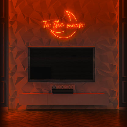 To The Moon Neon LED Sign