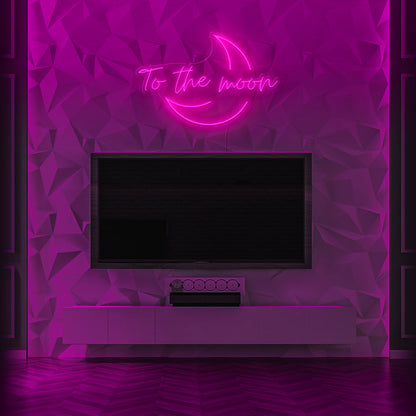 To The Moon Neon LED Sign