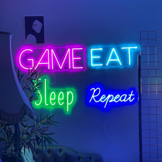Game Eat Sleep Repeat LED Sign