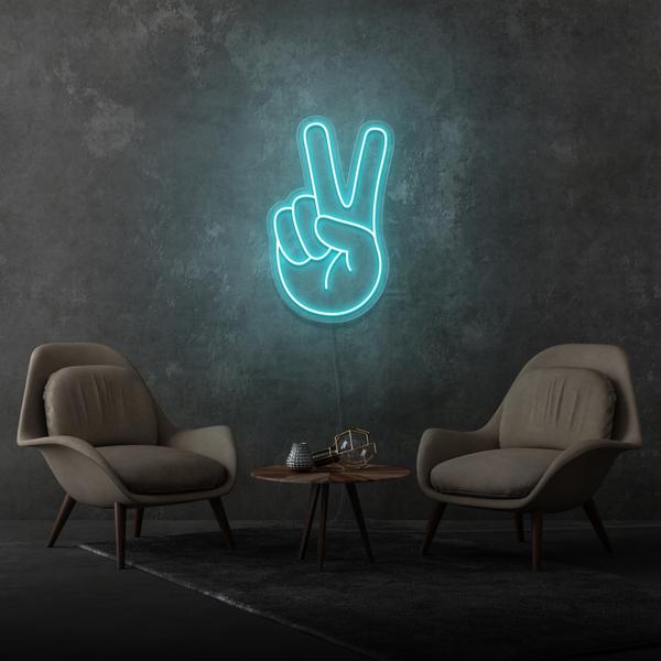 Peace Hand LED Sign