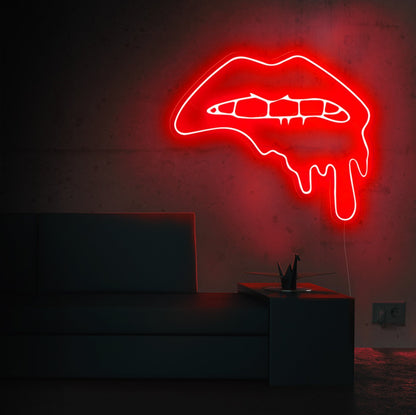 Dripping Lips LED Neon Sign