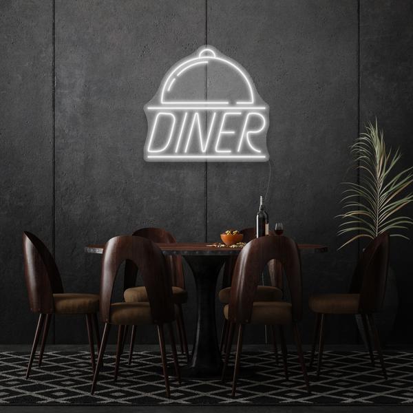 Diner On Silver Plates LED Sign