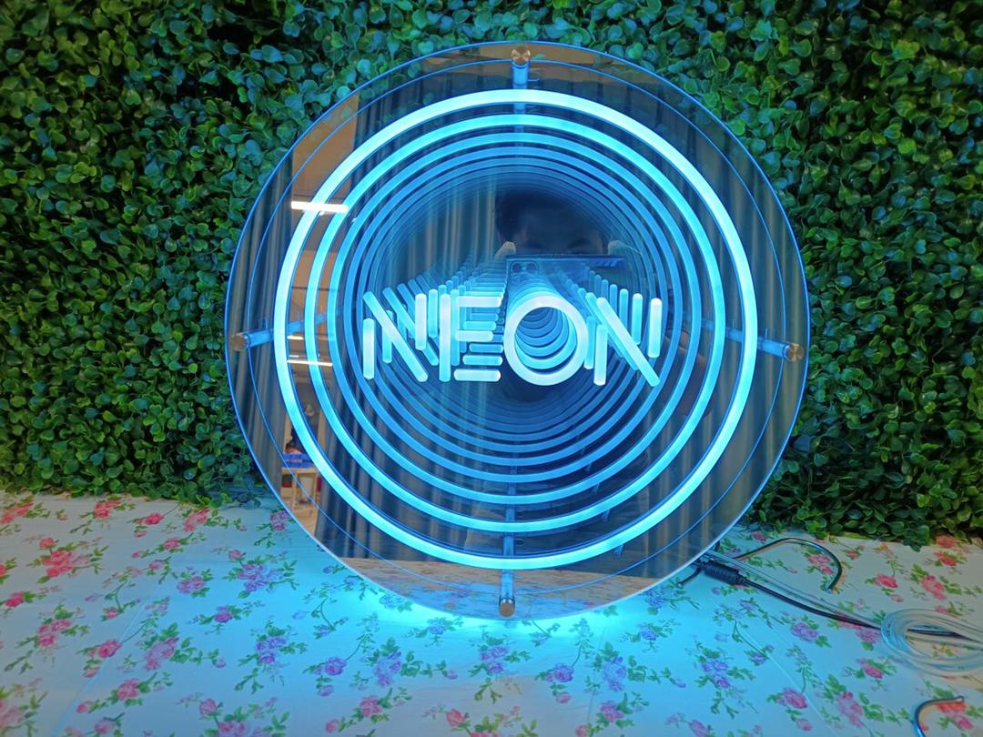 Neon LED Circle Infinity Mirror