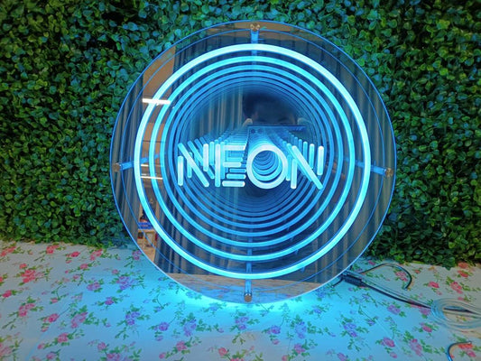 Neon LED Circle Infinity Mirror